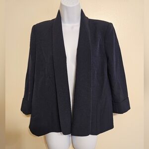 Jones Studio Navy Blue Long Sleeve Blazer Suit Jacket, Size 8 Petite